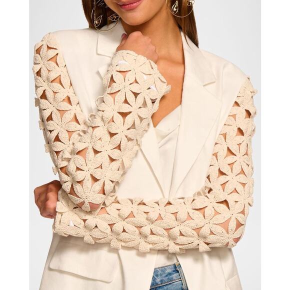 RAMY BROOK Kelsey Crochet-Sleeve Jacket Blazer - Picture 3 of 13